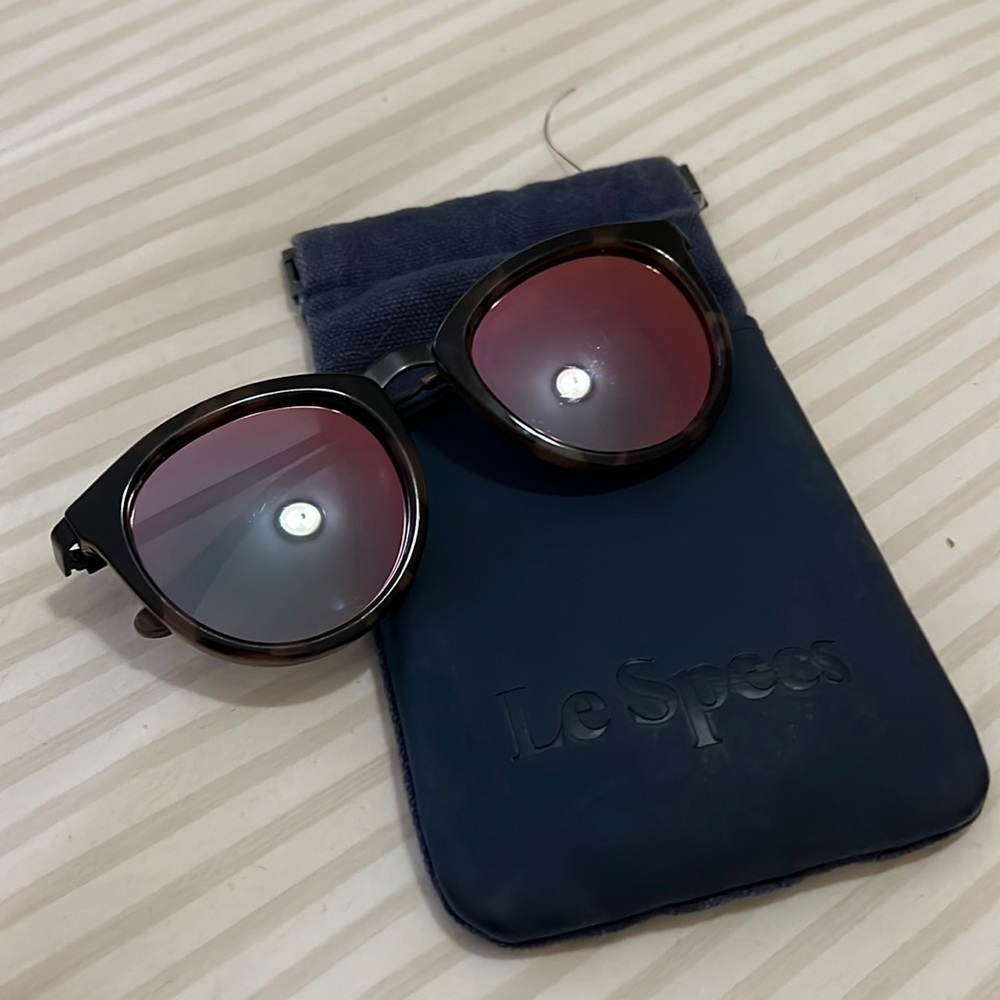 Le Specs “No Smirking” Tortoise Shell w/ Reflective Lens Sunglasses